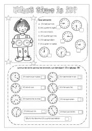 English Worksheet: What time is it?