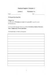 English Worksheet: Introducing Yourself