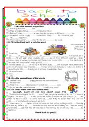 English Worksheet: Back to school