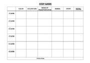 English worksheet: Stop Game