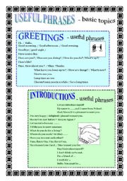 English Worksheet: USEFUL PHRASES - basic vocabulary