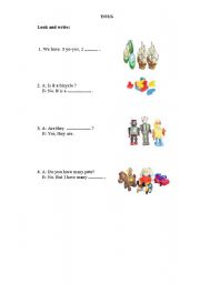 English worksheet: MY TOYS