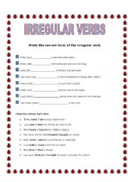 English worksheet: Irregular Verbs