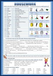 English Worksheet: Housework