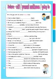 English Worksheet: Verb series 2  - futures : will, going to & present continuous