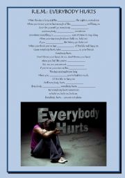 REM: Everybody Hurts (listening and reading comprehension)