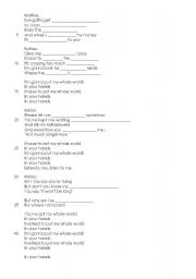 English Worksheet: in your hands, gap fill worksheet