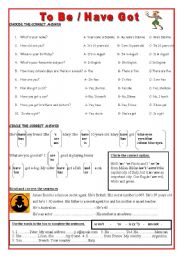 English Worksheet:  To Be and Have Got - Exercises
