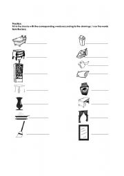 English worksheet: Furniture Practice