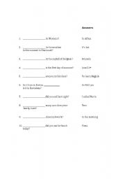 English Worksheet: Question Worksheet
