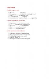 English worksheet: mixed grammer questions