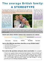 English Worksheet: British Family