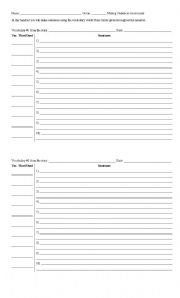 English worksheet: Making Sentences Using Vocabulary Words