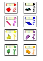 English Worksheet: colour cards