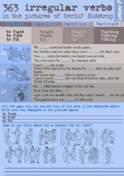 English Worksheet: 363 Irregular verbs in the pictures of Herluf Bidstrup