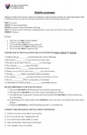 English Worksheet: Relative pronouns