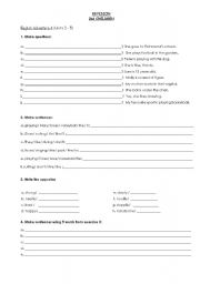 English worksheet: revision