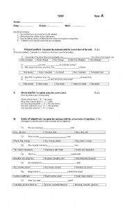 English worksheet: test