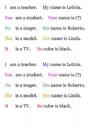 English Worksheet: Subject Pronouns and Possessive Adjectives