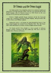 English Worksheet: Sir Gawain and the Green Knight (reading comprehension)