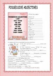 English Worksheet: POSSESSIVE ADJECTIVES