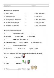 English Worksheet: to be Verbs