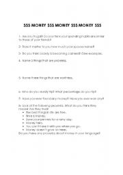 English worksheet: MONEY TALKS