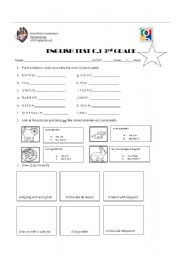 English worksheet: Adjectives and animals test