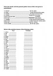 English Worksheet: PRESENT PERFECT