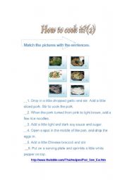 English worksheet: How to cook it? (2)