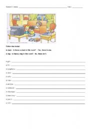 English Worksheet: EXERCISE THERES IS THERE ARE