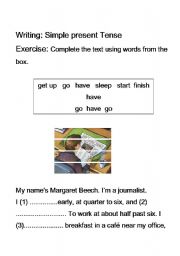 English worksheet: Present simple tense