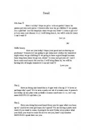 English Worksheet: Informal email