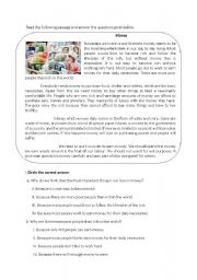 English Worksheet: Reading comprehension