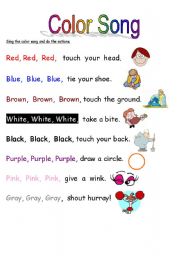 English Worksheet: Color Song