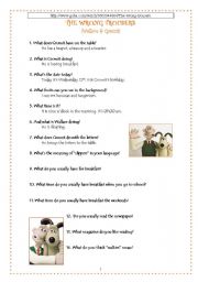 English Worksheet: Wallace & Gromit: The wrong trousers. (1st part)