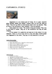 English Worksheet: CAPPADOCIA, TURKEY