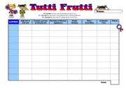 GAME - Tutti Frutti - Wordsearch