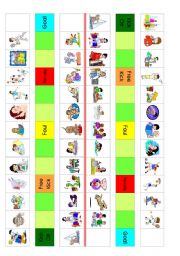 English Worksheet: Football Action Game for practising common verbs: page 1 game, page two instructions and key.