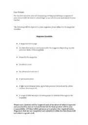 English worksheet: magazine checklist