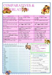 English Worksheet: comparatives and superlatives