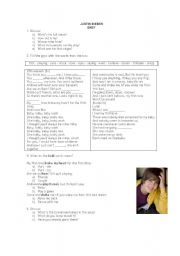 English Worksheet: Justin Bieber - Baby 