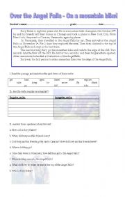 English worksheet: Over the Angel Falls