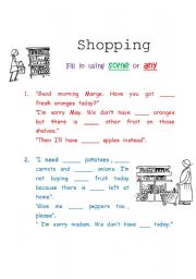 English Worksheet: some  or  any
