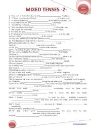 English Worksheet: MIXED TENSES -2-