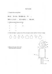 English worksheet: very easy test