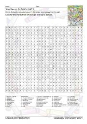 WORDSEARCH: IN TOWN PART 2