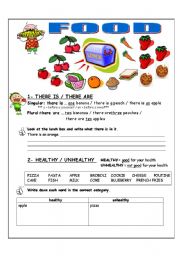 English Worksheet: FOOD