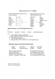 English Worksheet: Movies