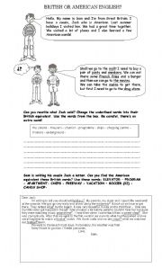 English Worksheet: British and American English